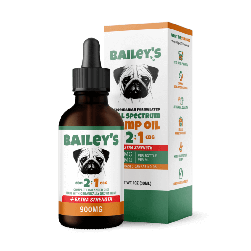 Bailey’s Extra Strength 2:1 CBD & CBG Oil For Dogs
